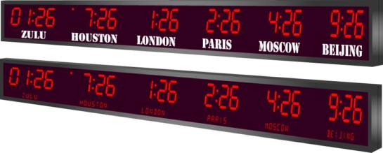 led clock calendar multizone 6-zone 4 digits 4 inch