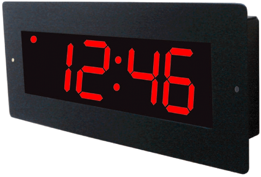 Metal Flush Mount LED Wall Clock 2.3 inch 4 digits