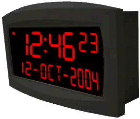 Plastic LED Wall Clock with Date and Text 2.3 inch 6 digits