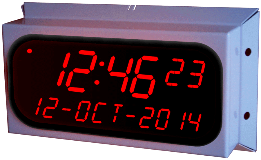 Stainless Steel waterproof LED Clock with Date Text 2.3 inch 6 digits