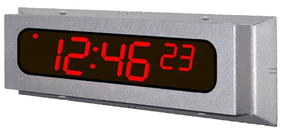 Stainless Steel waterproof LED Clock 2.3 inch 6 digits with smaller seconds