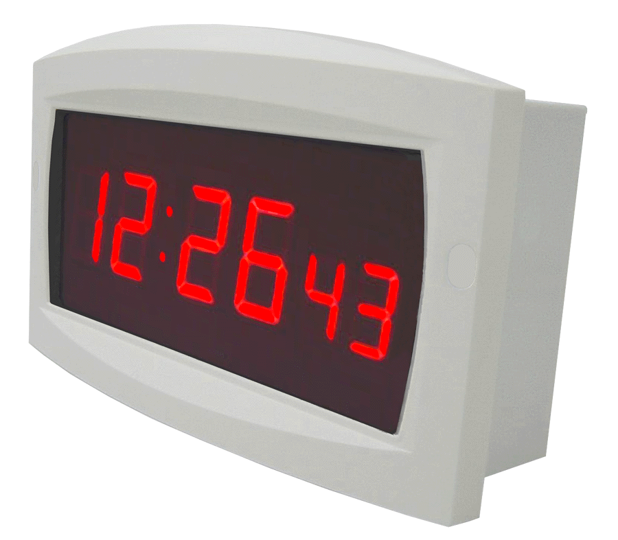 Plastic white LED Wall Clock 2.3 inch 6 digits