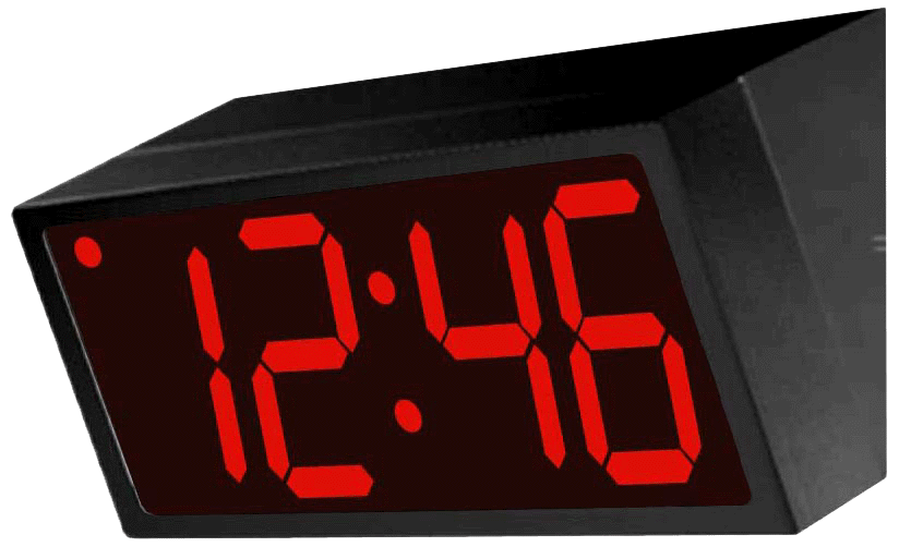 LED Wall Clock with Timer 4&quot; 4 digits, metal slanted